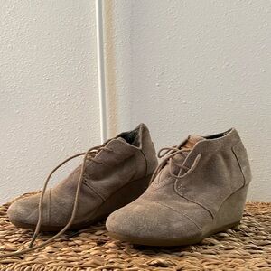 Toms Suede Wedge Booties